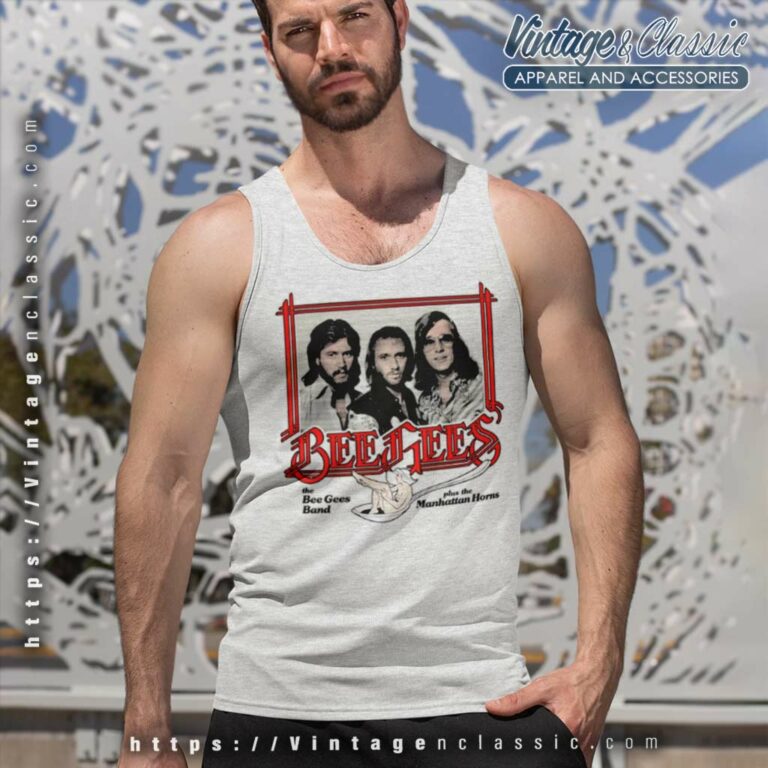 Bee Gees Shirt 1975 Waterloo On Concert Tank Top Racerback Bee Gees Shirt 1975 Waterloo On Concert Tank Top Racerback