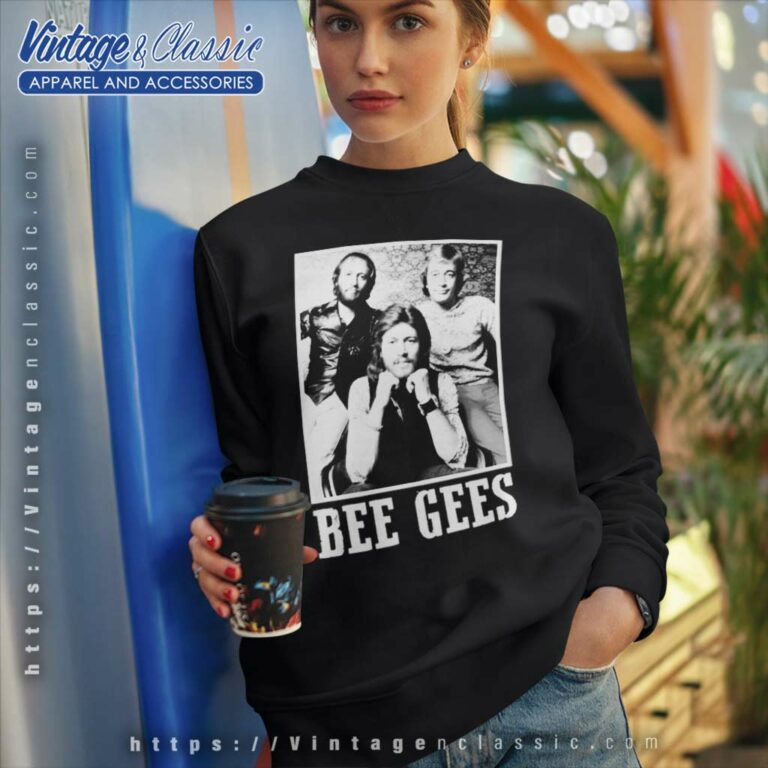 Bee Gees Shirt Design Black And White Sweatshirt Bee Gees Shirt Design Black And White Sweatshirt