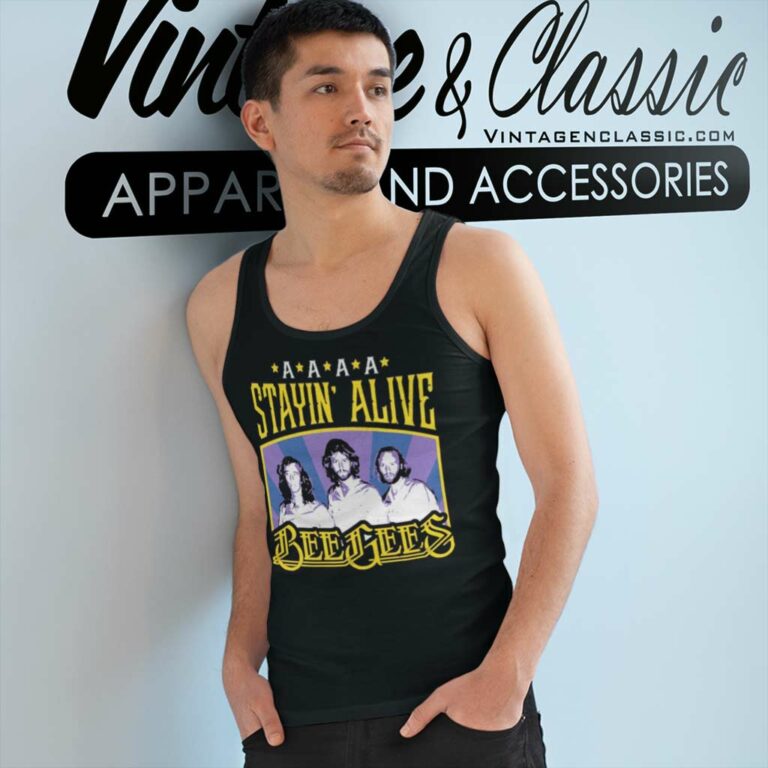 Bee Gees Shirt Stayin Alive Tank Top Racerback Bee Gees Shirt Stayin Alive Tank Top Racerback