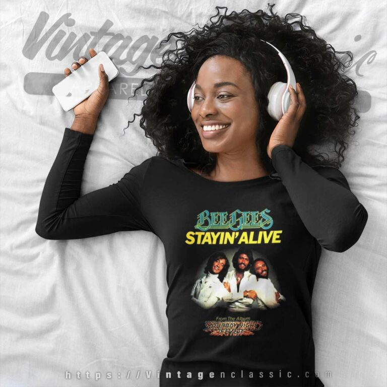 Bee Gees Stayin Alive Long Sleeve Tee Bee Gees Stayin Alive Long Sleeve Tee