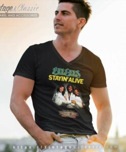 Bee Gees Stayin Alive Shirt 5 Bee Gees Stayin Alive V Neck TShirt