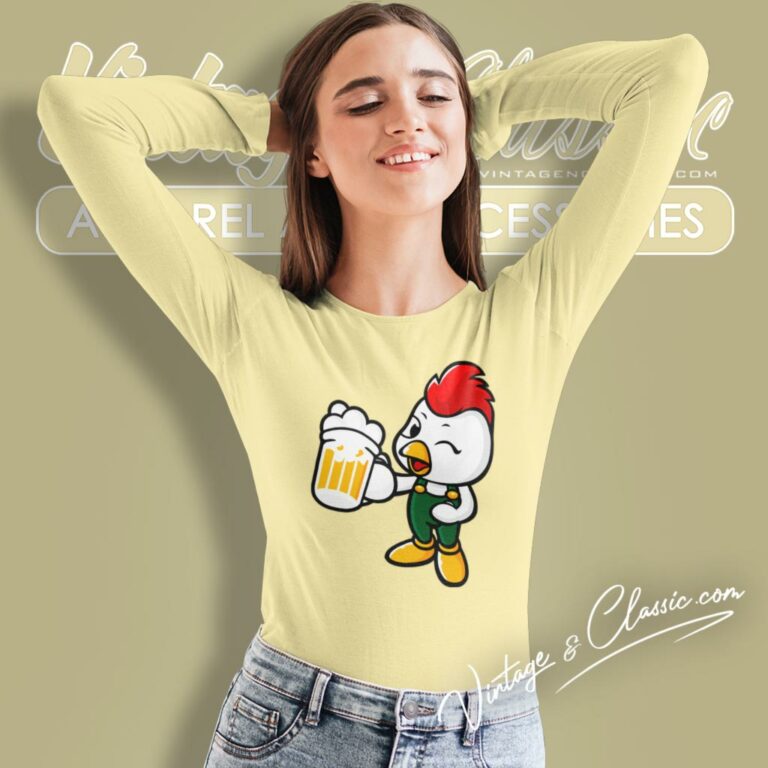 Beer Drinking Chicken Long Sleeve Tee Beer Drinking Chicken Long Sleeve Tee