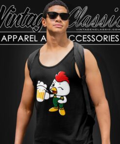 Beer Drinking Chicken Tank Top Racerback