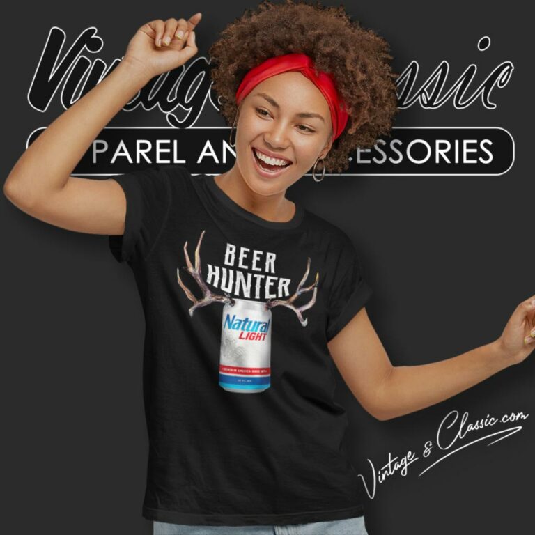 Beer Hunter Natural Light Reindeer Women T Shirt Beer Hunter Natural Light Reindeer Women T Shirt