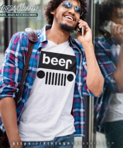 Beer Jeep Logo V Neck TShirt