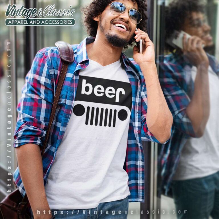 Beer Jeep Logo V Neck TShirt Beer Jeep Logo V Neck TShirt