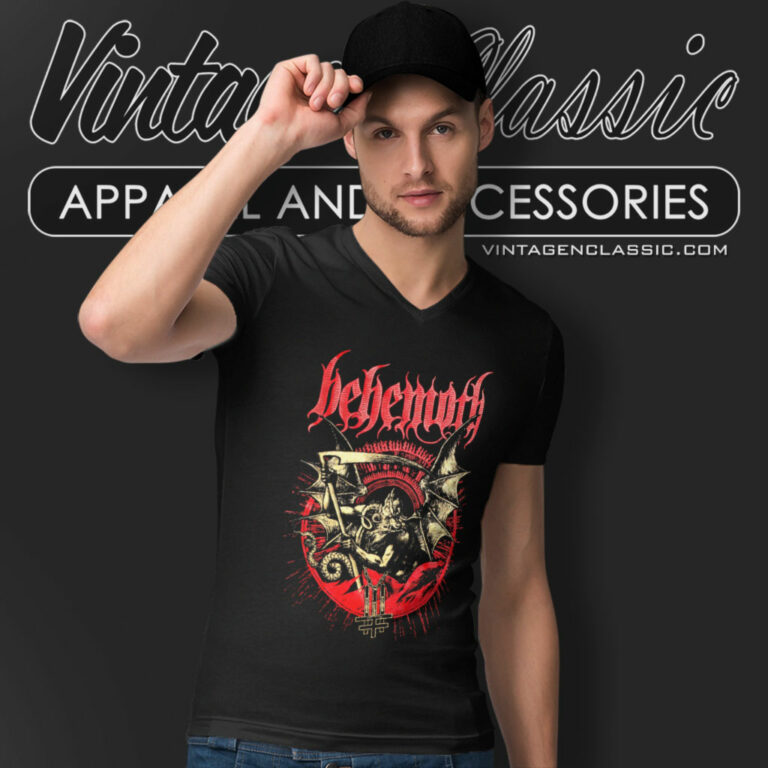 Behemoth Demon Reaper V Neck TShirt Behemoth Demon Reaper V Neck TShirt