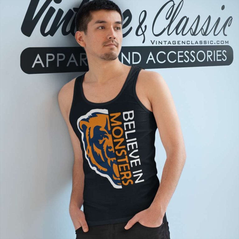 Believe In Monsters Chicago Bears Tank Top Racerback Believe In Monsters Chicago Bears Tank Top Racerback