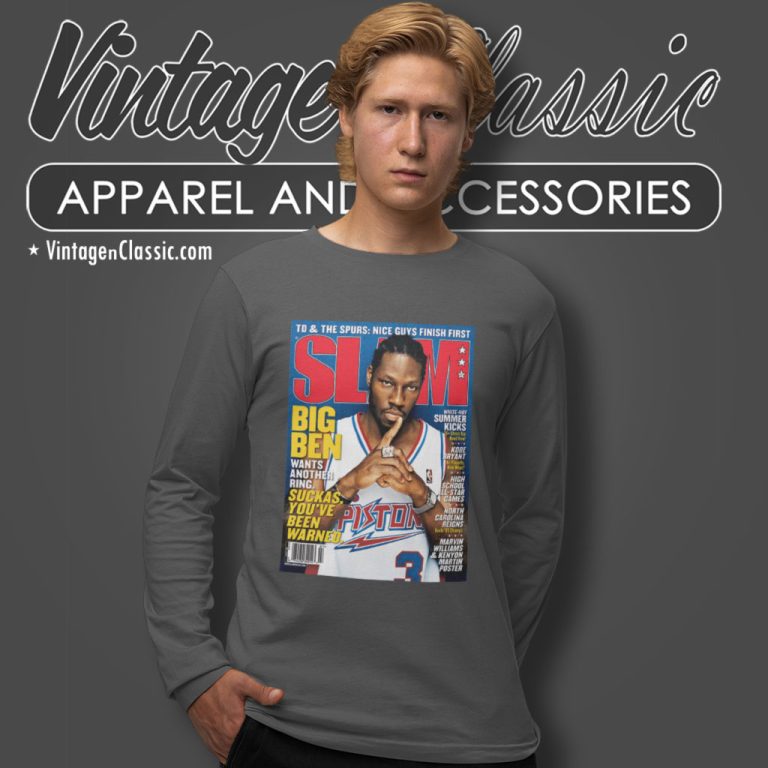 Ben Wallace Detroit Pistons Nba Slam Long Sleeve Tee Ben Wallace Detroit Pistons Nba Slam Long Sleeve Tee