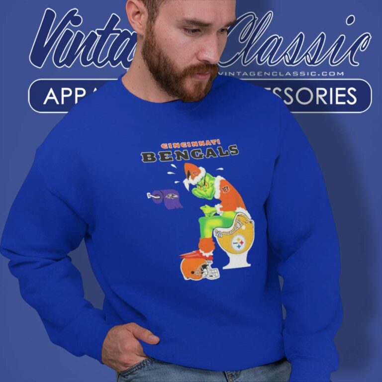 Bengals Grinch Shitting On Toilet Pittsburgh Steelers Sweatshirt Bengals Grinch Shitting On Toilet Pittsburgh Steelers Sweatshirt