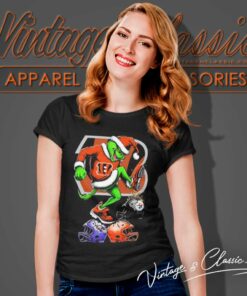 Bengals The Grinch Stomp On Nfl Teams Christmas Women TShirt