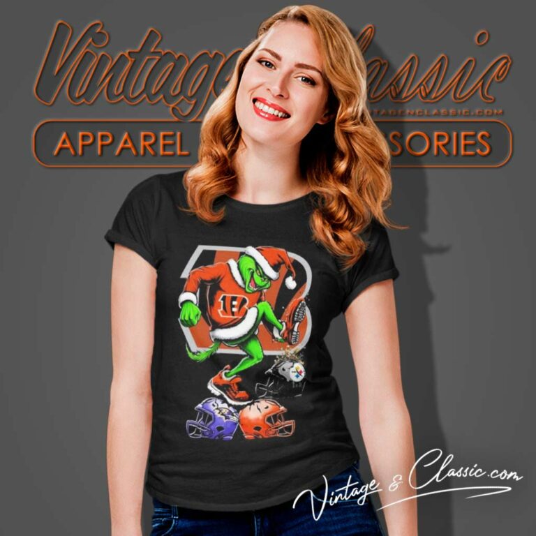 Bengals The Grinch Stomp On Nfl Teams Christmas Women TShirt Bengals The Grinch Stomp On Nfl Teams Christmas Women TShirt