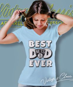 Best Dad Ever Brooklyn Nets V Neck TShirt