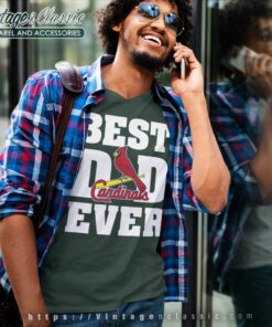 Best Dad Ever St Louis Cardinals Baseball V Neck TShirt