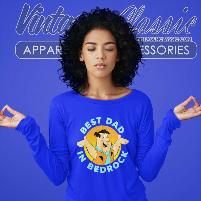 Best Dad In Bedrock Flintstones Long Sleeve Tee Best Dad In Bedrock Flintstones Long Sleeve Tee