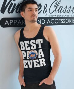 Best Papa Ever New York Mets Baseball Tank Top Racerback