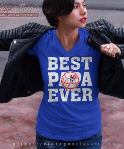 Best Papa Ever New York Yankees V Neck TShirt