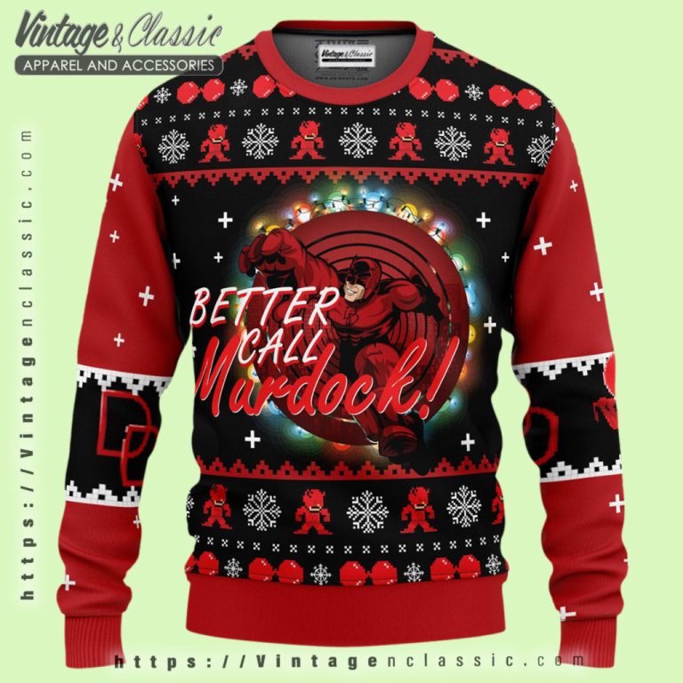 Better Call Murdock Daredevil Ugly Christmas Sweater Ugly Christmas Sweater Better Call Murdock Daredevil Ugly Christmas Sweater Ugly Christmas Sweater
