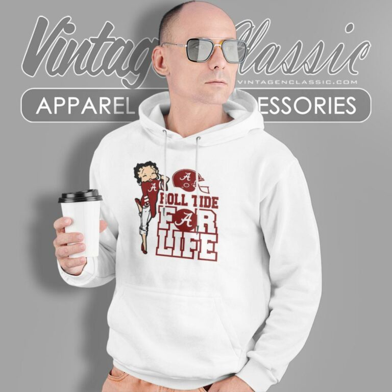 Betty Boop Alabama Crimson Tide For Life Hoodie Betty Boop Alabama Crimson Tide For Life Hoodie
