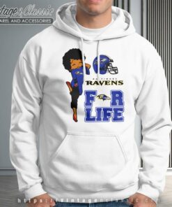 Betty Boop Baltimore Ravens For Life Hoodie