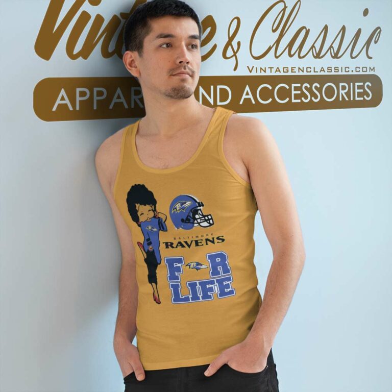 Betty Boop Baltimore Ravens For Life Tank Top Racerback Betty Boop Baltimore Ravens For Life Tank Top Racerback