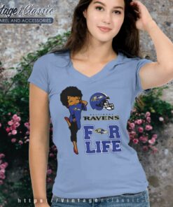 Betty Boop Baltimore Ravens For Life V Neck TShirt