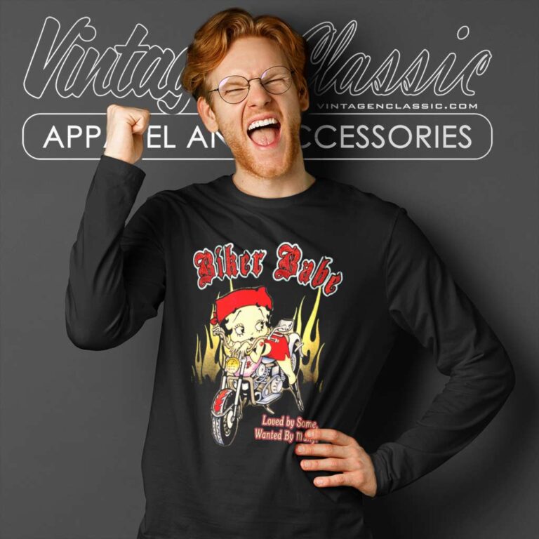 Betty Boop Boopster Biker Babe Long Sleeve Tee Betty Boop Boopster Biker Babe Long Sleeve Tee