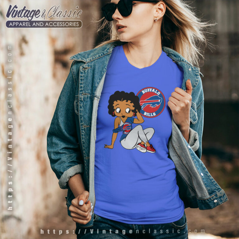 Betty Boop Buffalo Bills V Neck TShirt Betty Boop Buffalo Bills V Neck TShirt