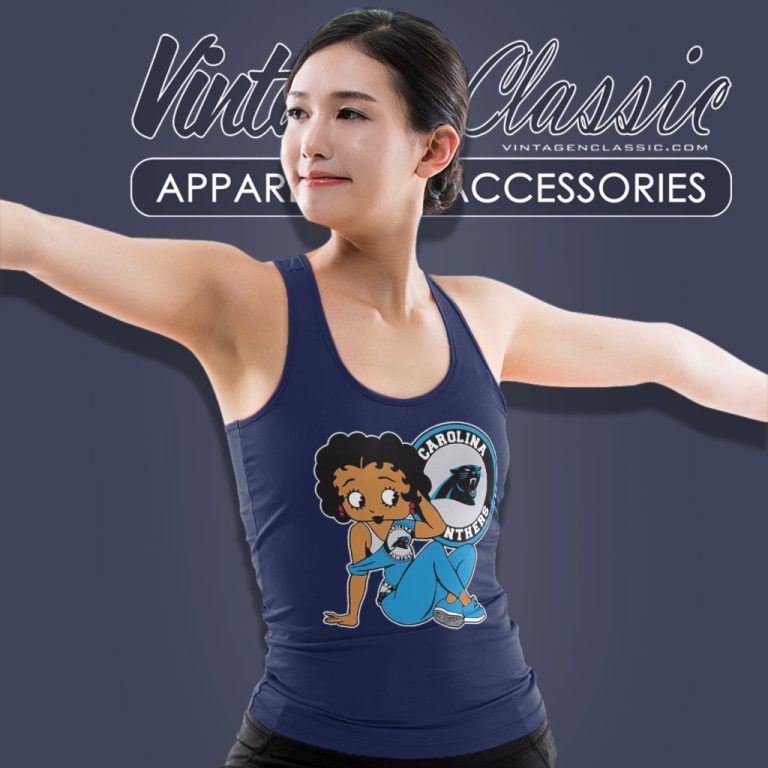 Betty Boop Carolina Panthers Football Tank Top Racerback Betty Boop Carolina Panthers Football Tank Top Racerback