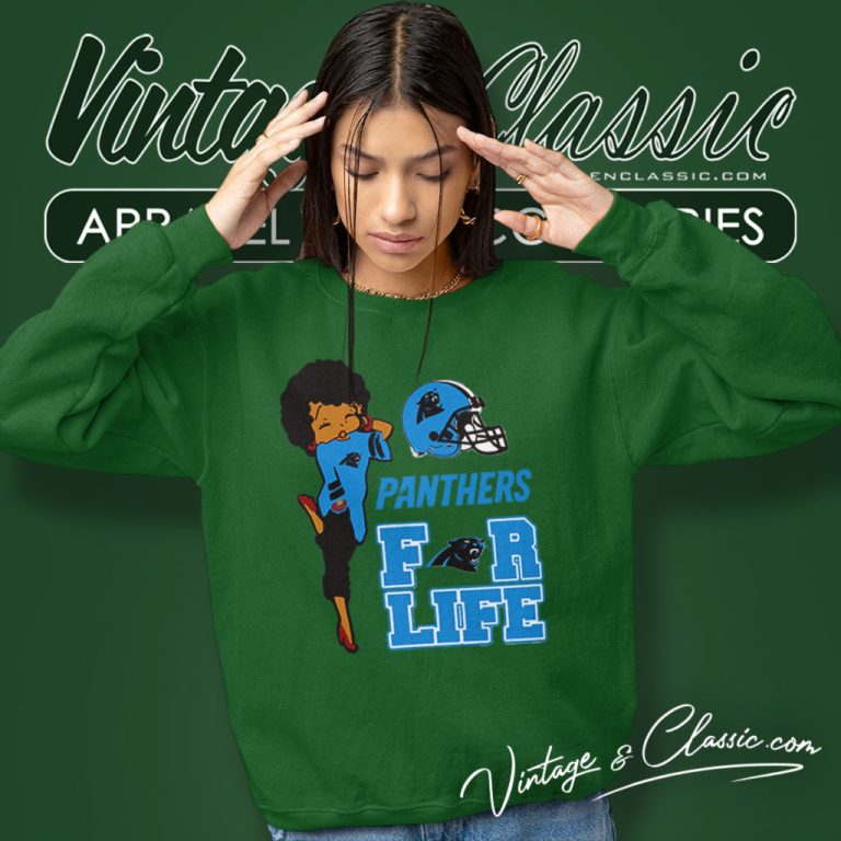 Betty Boop Carolina Panthers For Life Sweatshirt Betty Boop Carolina Panthers For Life Sweatshirt