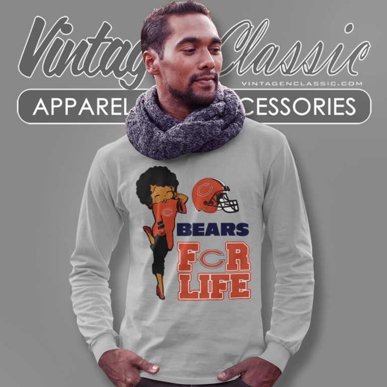 Betty Boop Chicago Bears For Life Long Sleeve Tee Betty Boop Chicago Bears For Life Long Sleeve Tee