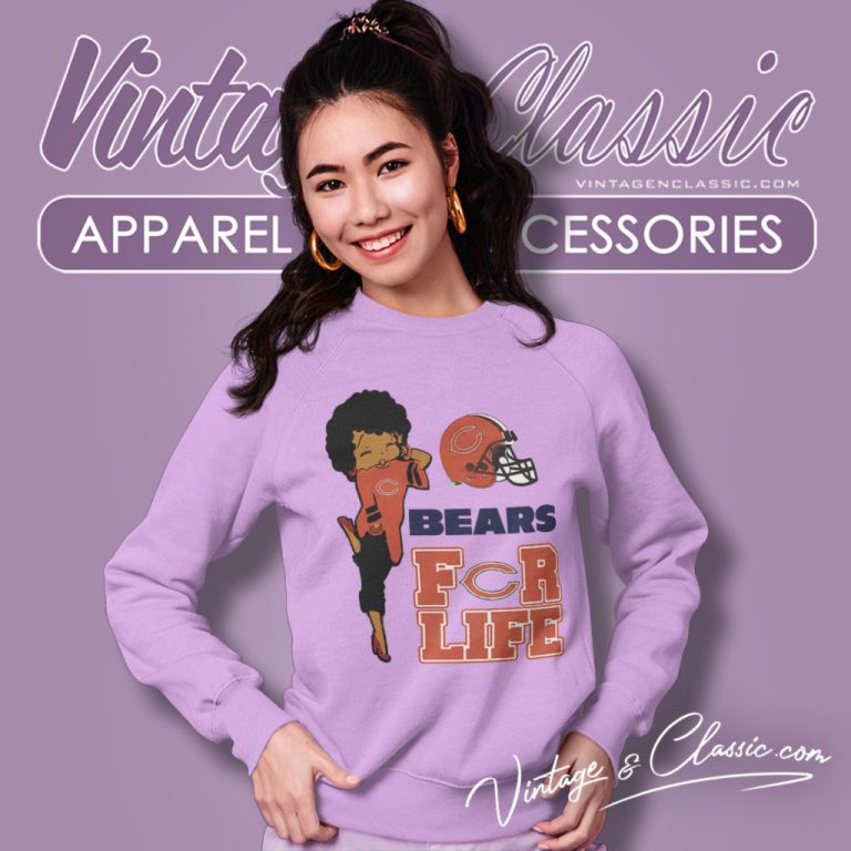 Betty Boop Chicago Bears For Life Sweatshirt Betty Boop Chicago Bears For Life Sweatshirt