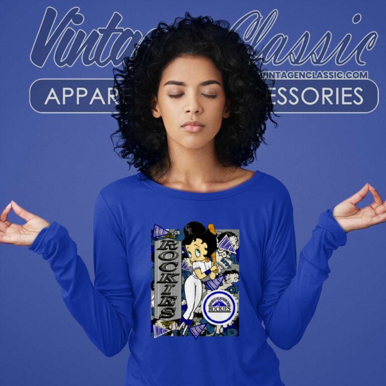 Betty Boop Colorado Rockies Baseball Sweatshirt Betty Boop Colorado Rockies Baseball Sweatshirt