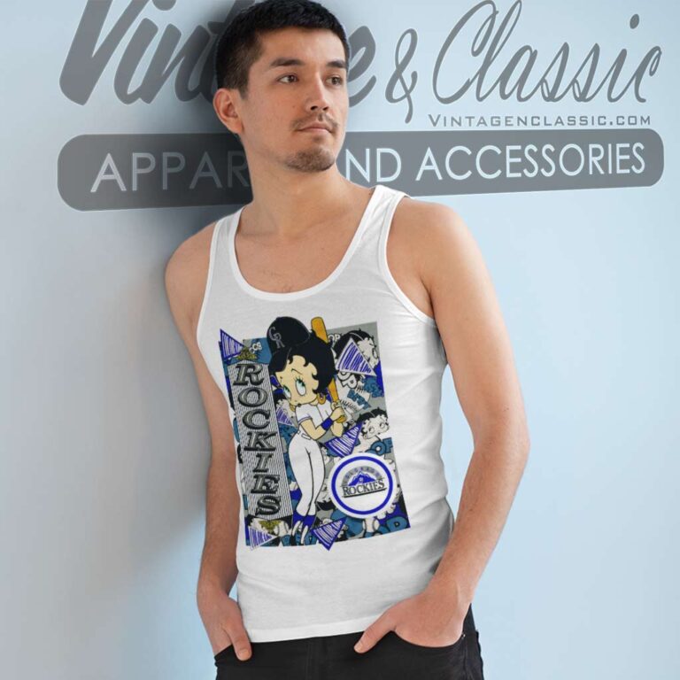 Betty Boop Colorado Rockies Baseball Tank Top Racerback Betty Boop Colorado Rockies Baseball Tank Top Racerback