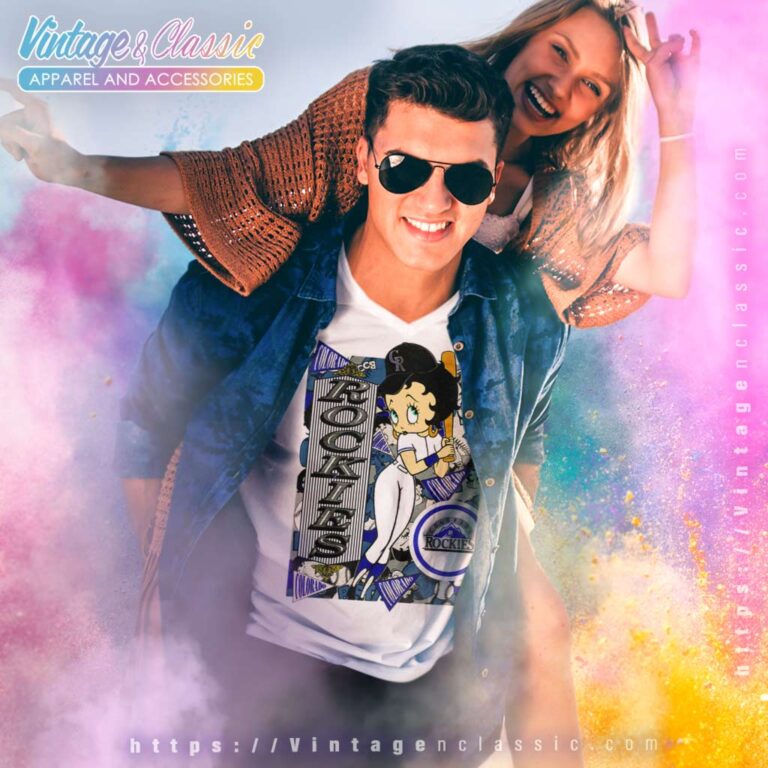 Betty Boop Colorado Rockies Baseball V Neck TShirt Betty Boop Colorado Rockies Baseball V Neck TShirt