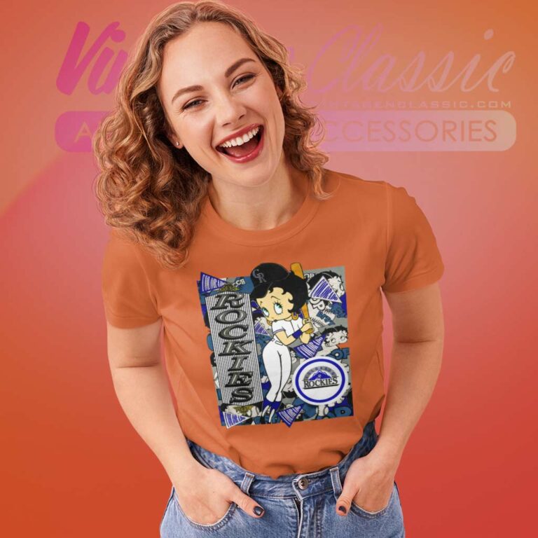 Betty Boop Colorado Rockies Baseball Women TShirt Betty Boop Colorado Rockies Baseball Women TShirt