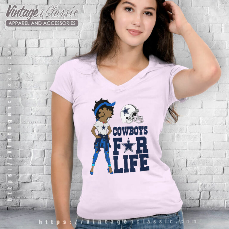 Betty Boop Cowboys For Life V Neck TShirt Betty Boop Cowboys For Life V Neck TShirt