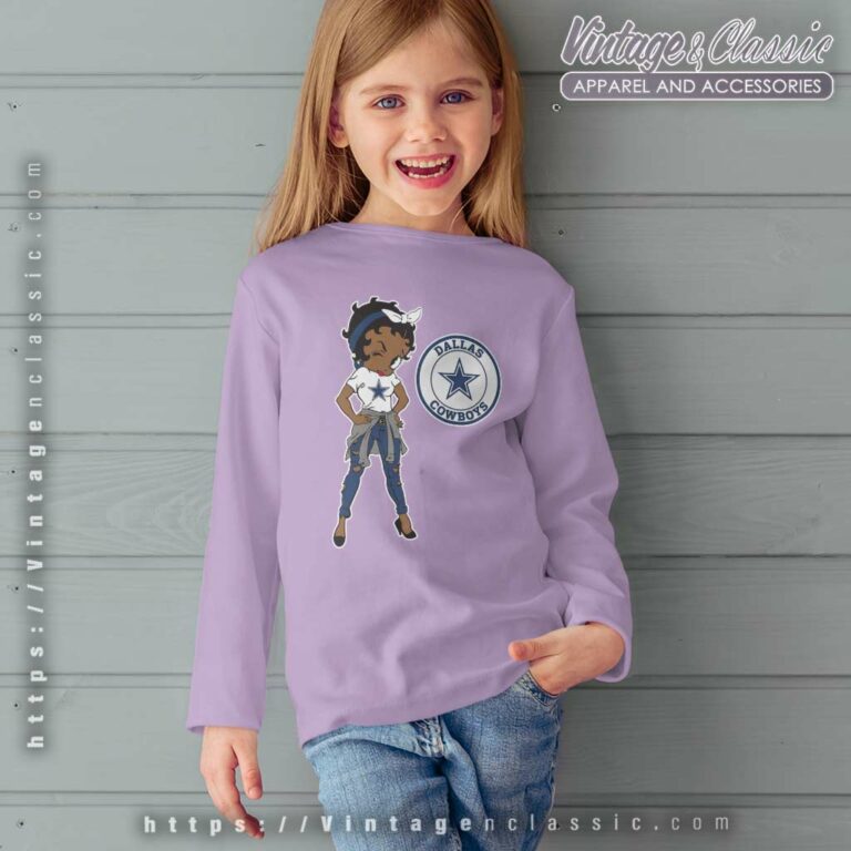 Betty Boop Dallas Cowboys Kids Long Sleeve Tee Betty Boop Dallas Cowboys Kids Long Sleeve Tee