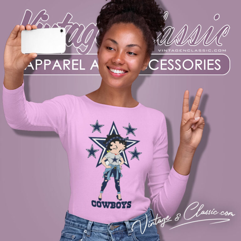 Betty Boop Dallas Cowboys Long Sleeve Tee Betty Boop Dallas Cowboys Long Sleeve Tee