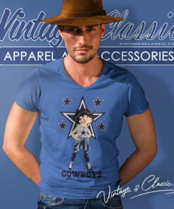 Betty Boop Dallas Cowboys V Neck TShirt