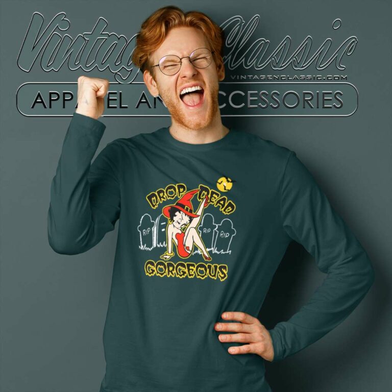 Betty Boop Drop Dead Gorgeous Halloween Long Sleeve Tee Betty Boop Drop Dead Gorgeous Halloween Long Sleeve Tee
