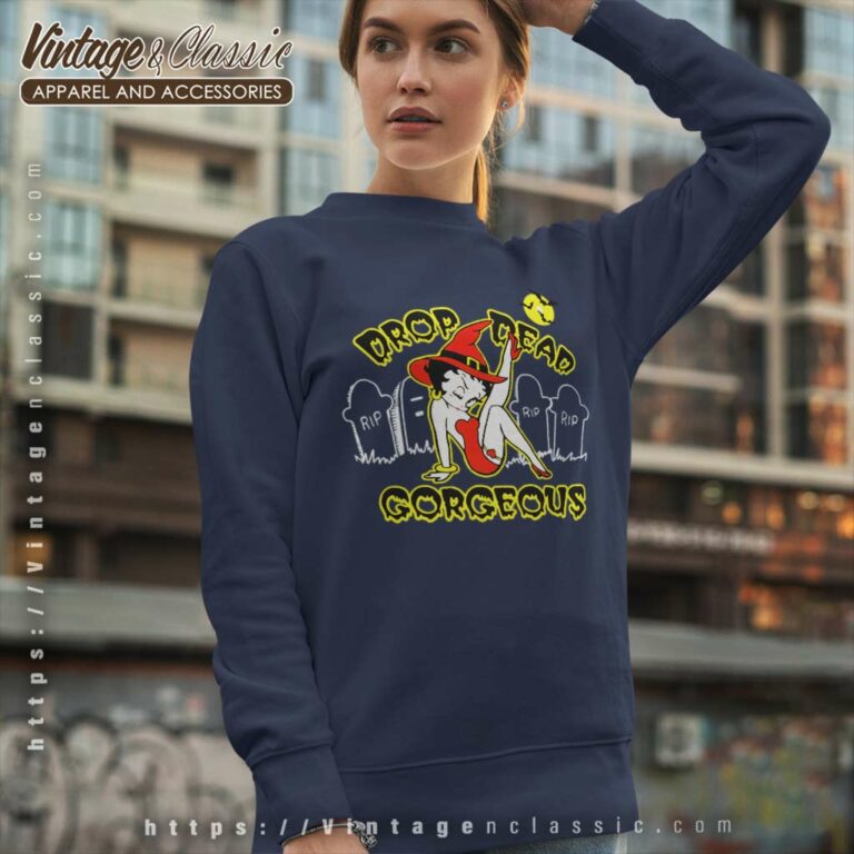 Betty Boop Drop Dead Gorgeous Halloween Sweatshirt Betty Boop Drop Dead Gorgeous Halloween Sweatshirt