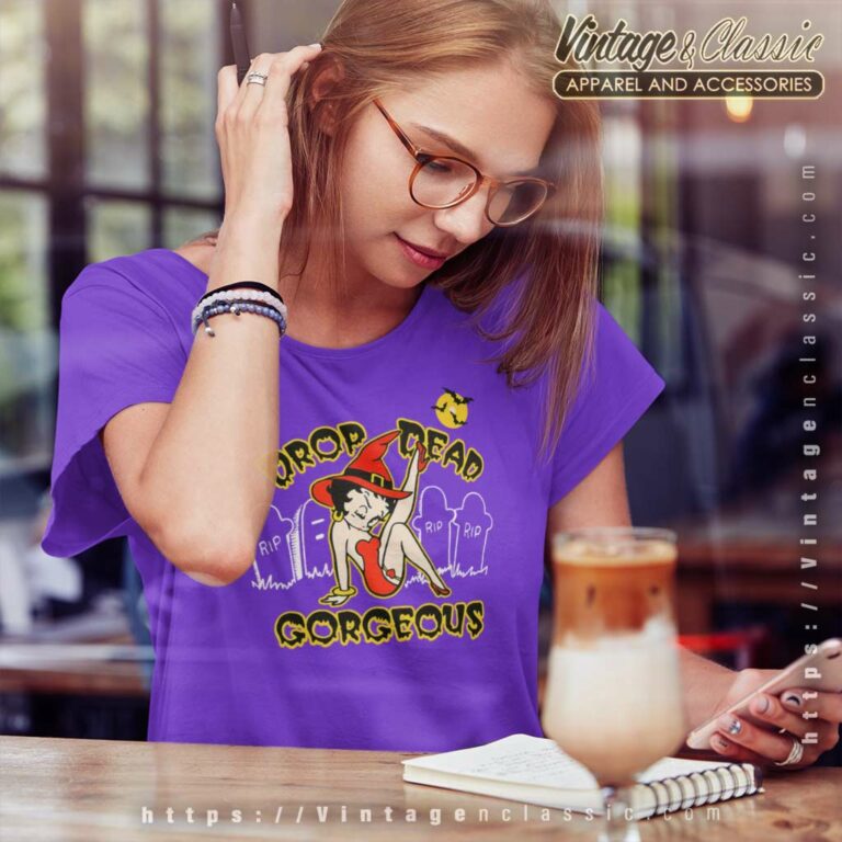 Betty Boop Drop Dead Gorgeous Halloween Women TShirt Betty Boop Drop Dead Gorgeous Halloween Women TShirt