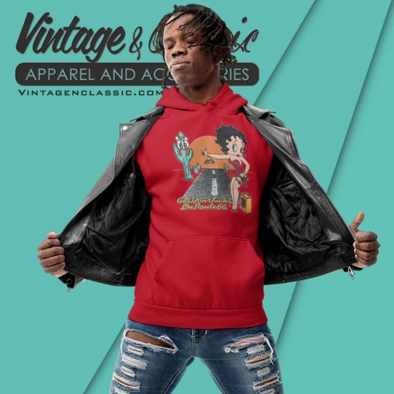 Betty Boop Get Your Kicks On Route 66 Hoodie Betty Boop Get Your Kicks On Route 66 Hoodie