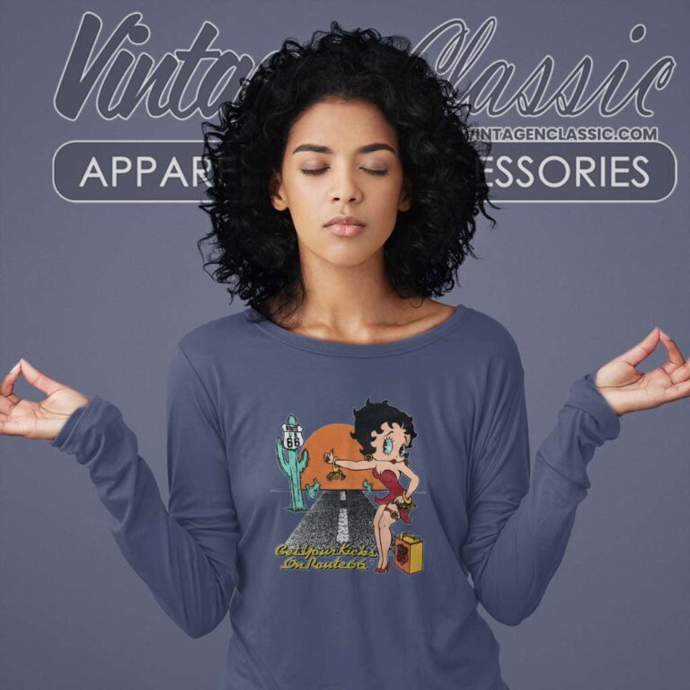 Betty Boop Get Your Kicks On Route 66 Sweatshirt Betty Boop Get Your Kicks On Route 66 Sweatshirt