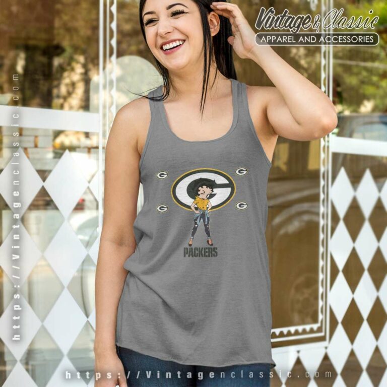 Betty Boop Green Bay Packers Tank Top Racerback Betty Boop Green Bay Packers Tank Top Racerback