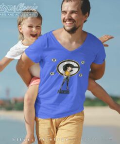 Betty Boop Green Bay Packers V Neck TShirt