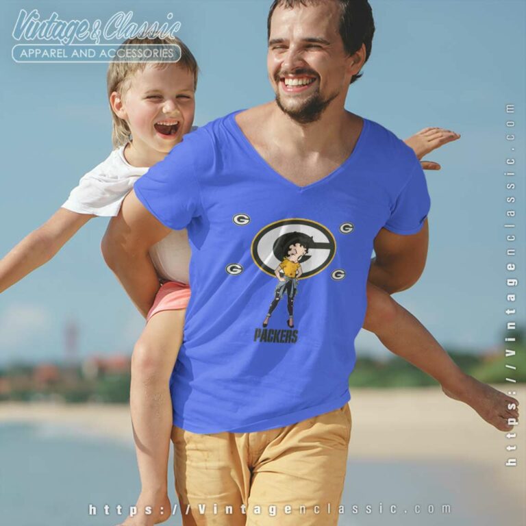 Betty Boop Green Bay Packers V Neck TShirt Betty Boop Green Bay Packers V Neck TShirt