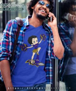 Betty Boop Halftime Dance Baltimore Ravens V Neck TShirt
