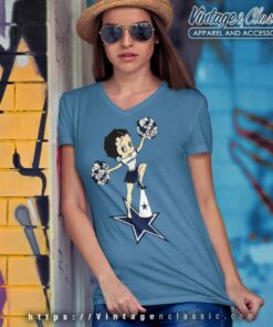 Betty Boop Halftime Dance Dallas Cowboys V Neck TShirt